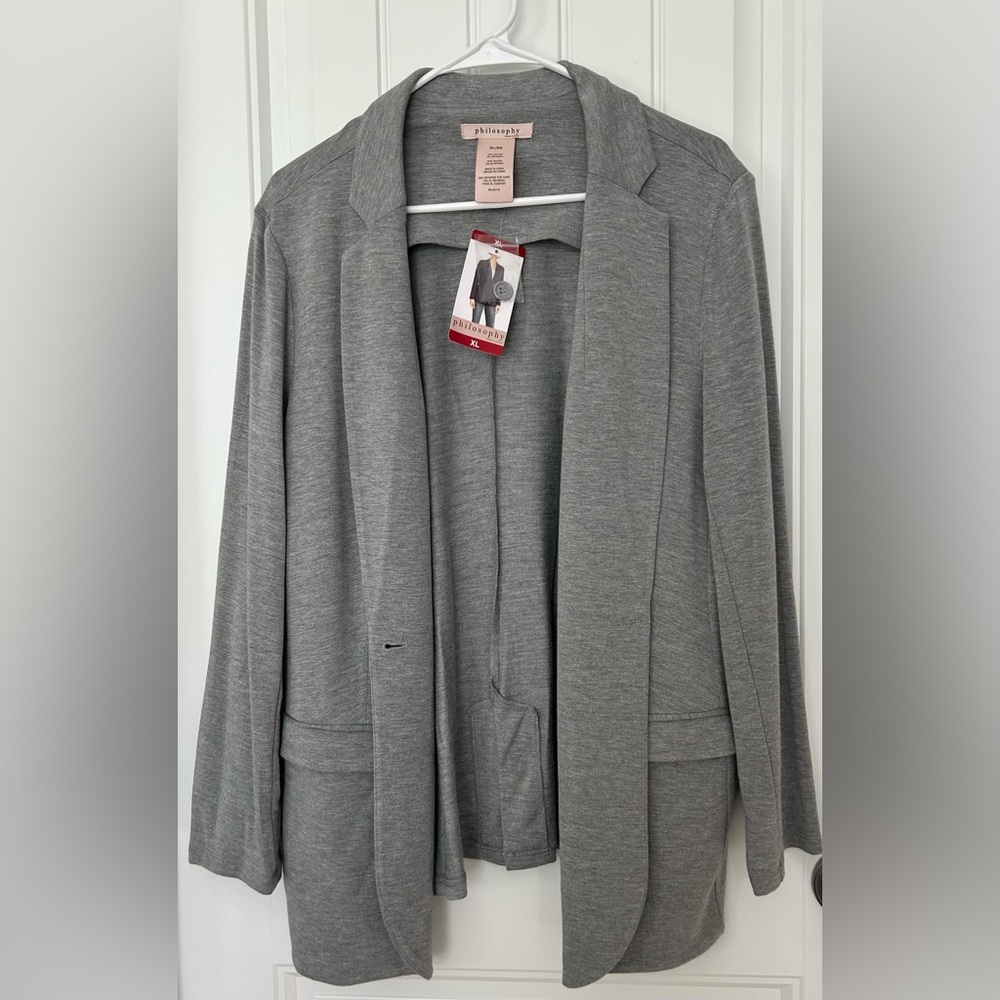 NWT Philosophy Mist Grey Heather Casual Blazer